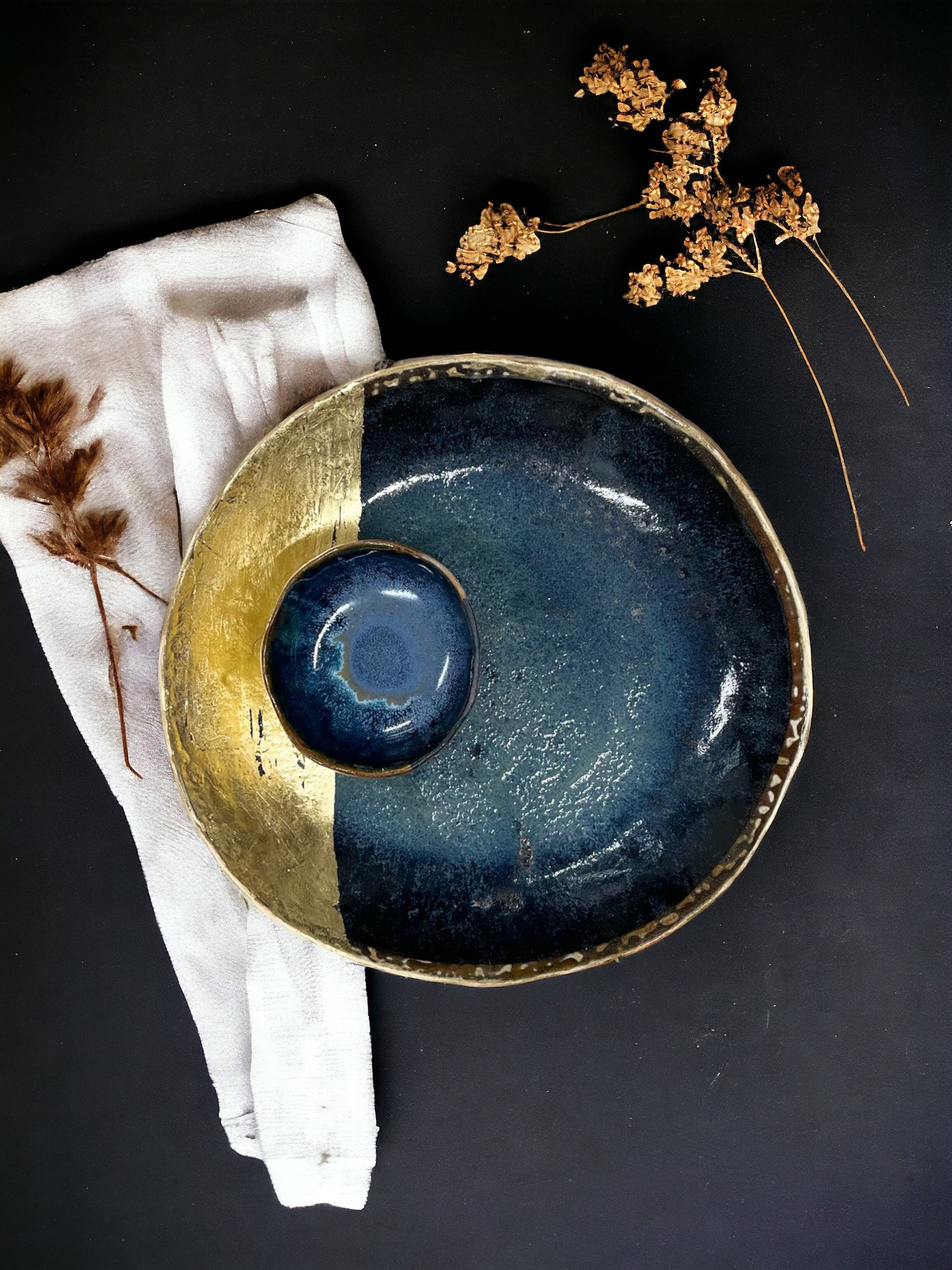 Gold Leaf Handmade Fruit Bowl