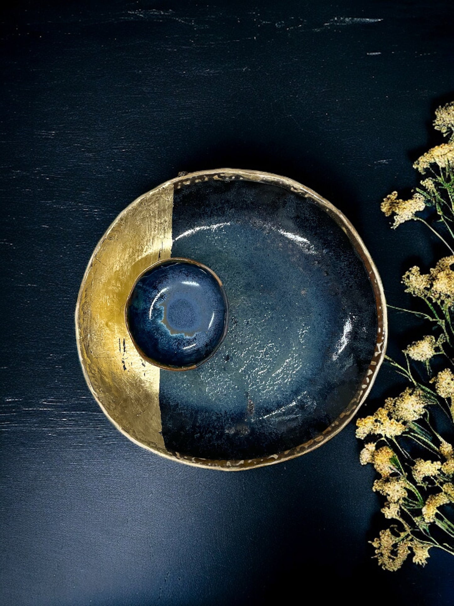 Gold Leaf Handmade Fruit Bowl